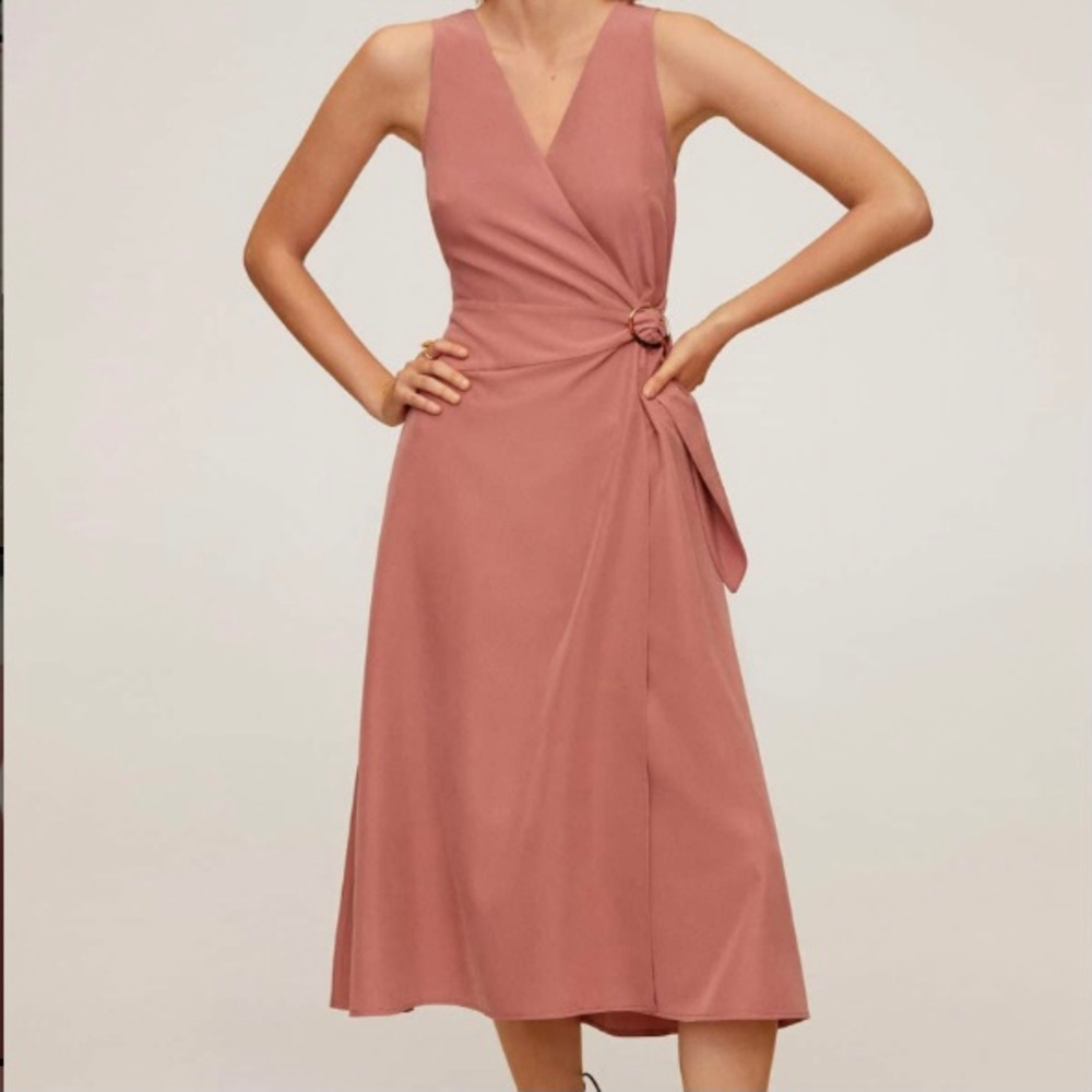 Mango  Modal Wrap Midi Dress
